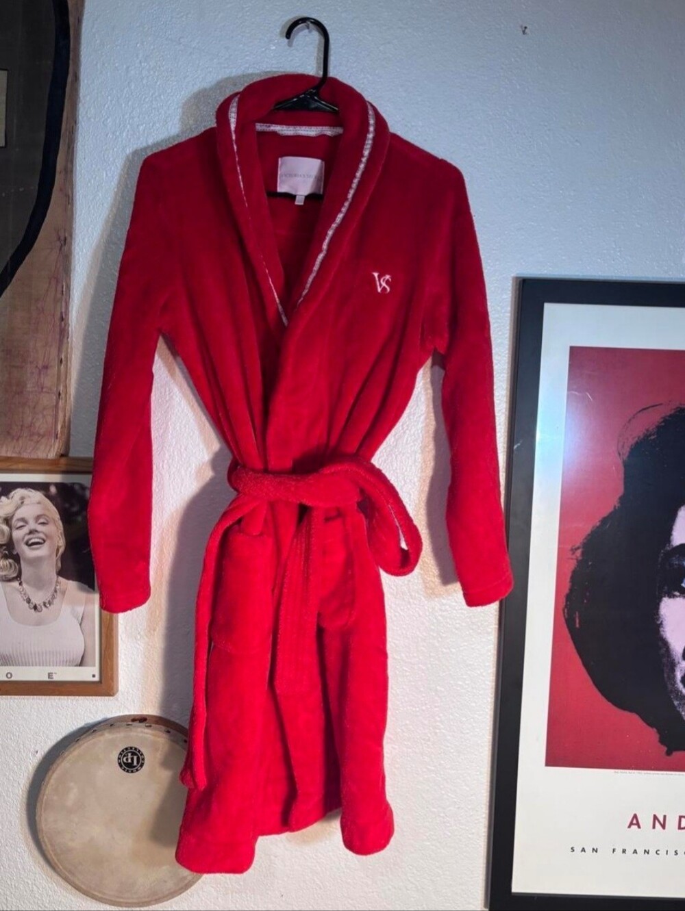 Victoria's Secret Red Plush Shawl Collar Robe